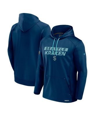 Fanatics - Men's Deep Sea Blue Seattle Kraken Authentic Pro Rink Fleece Pullover Hoodie