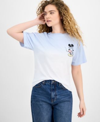 Freeze 24-7 - Juniors' Mickey Mouse Group Graphic Ombr&eacute; T-Shirt