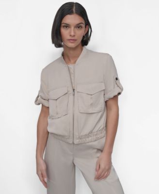 DKNY - Women's Short-Sleeve Zip-Front Jacket