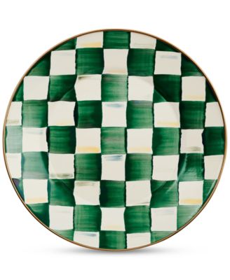 MacKenzie-Childs - Emerald Check Dinner Plate Brand Name
