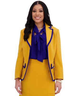 Kasper - Women's Tipped Blazer, Regular & Plus Sizes