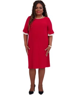 Kasper - Women's Ruffle-Sleeve Shift Dress, Regular & Plus Size