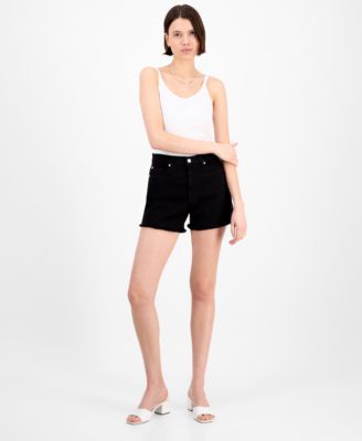 7 For All Mankind - Women's High-Rise Frayed Denim Shorts