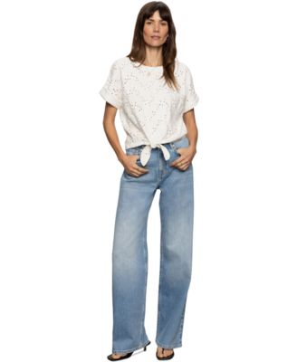 Sanctuary - Women's Cotton All Day Eyelet Tie-Front Tee