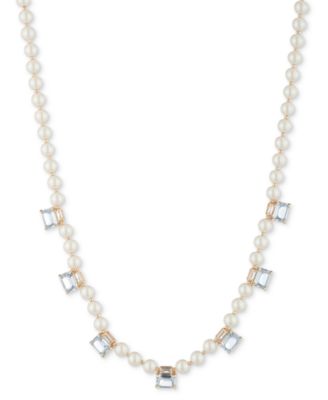 Lauren Ralph Lauren - Gold-Tone Color Stone & Imitation Pearl 17" Statement Necklace