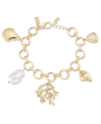 I.N.C. International Concepts - Gold-Tone Crystal & Imitation Pearl Reef Charm Bracelet