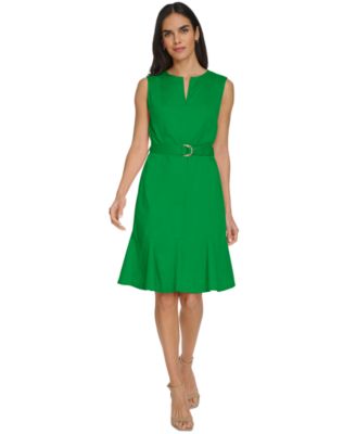 Calvin Klein - Women's Sleeveless Belted Sheath Dress
