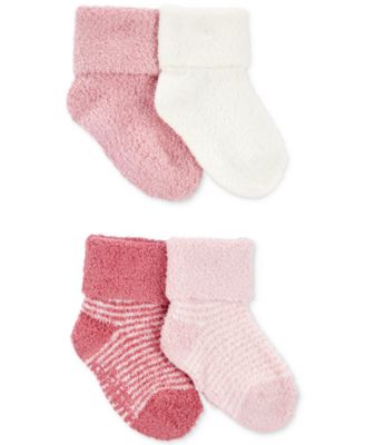 Carter's - Baby Girls 4-Pk. Chenille Foldover-Cuff Booties