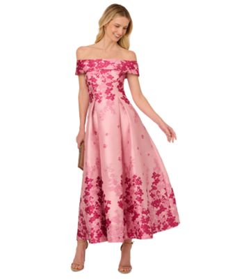 Adrianna Papell - Women's Floral-Print Off-The-Shoulder Dress