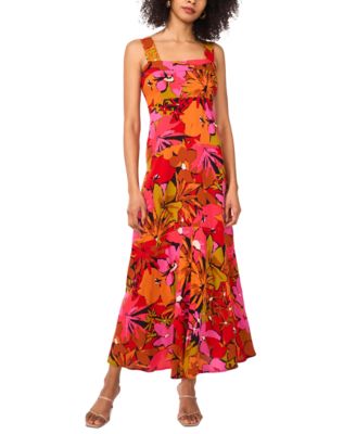 Vince Camuto - Women's Printed Sleeveless Tiered Maxi Dress
