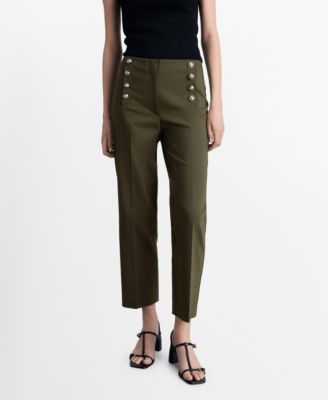 MANGO - Women's Jewel Buttoned Straight Pants