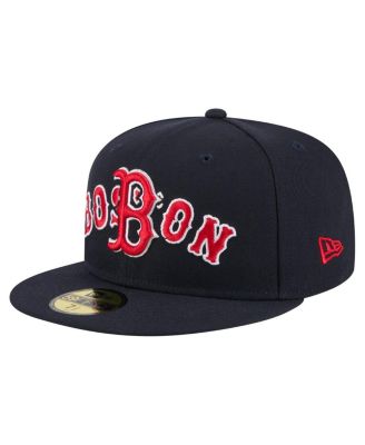 New Era - Men's Navy Boston Red Sox Overlap 59FIFTY Fitted Hat