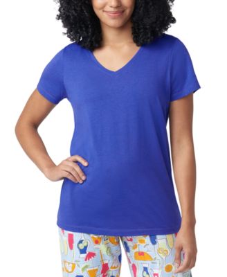 Hue - Women's Solid Short-Sleeve Scoop-Neck Pajama T-Shirt