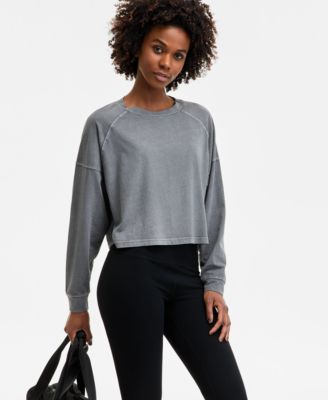 ID Ideology - Women's Distressed Long-Sleeve Cropped Top