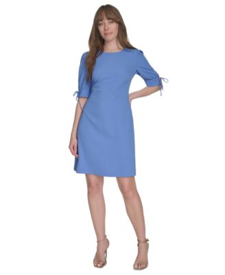 Tommy Hilfiger - Women's Jacquard Tie-Sleeve Knit Shift Dress