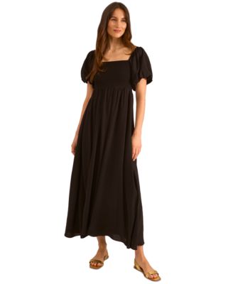 Vince Camuto - Women's Smocked Empire-Waist Puffed-Sleeve Dress