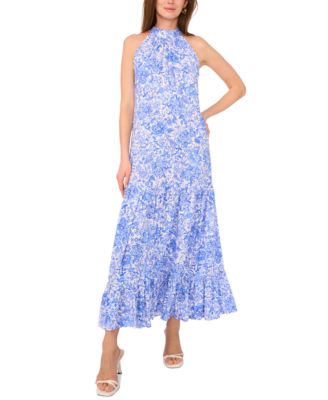 Vince Camuto - Women's Oscar Halterneck Tiered Maxi Dress