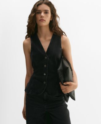MANGO - Women's Denim Bow Vest