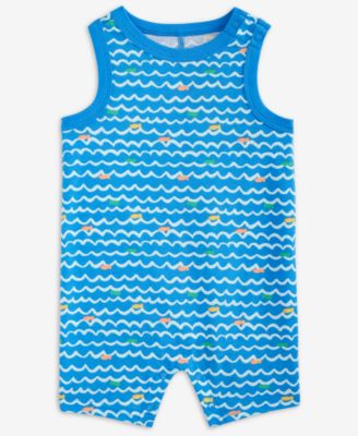 First Impressions - Baby Boys Swimming Fish Printed Sunsuit