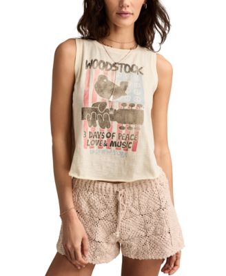 Lucky Brand - Women's Cotton Woodstock American Flag Tank Top