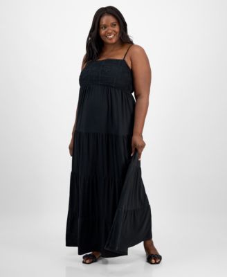 Derek Heart - Trendy Plus Size Lace Trim Sleeveless Maxi Dress