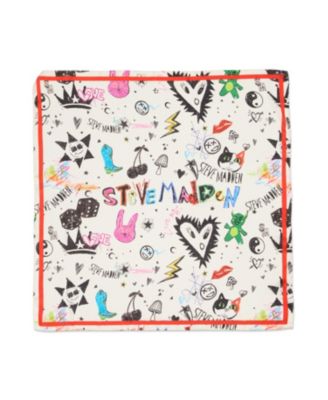 Steve Madden - Doodling Print Square Satin Scarf