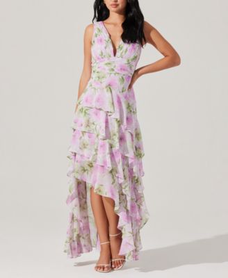 ASTR the Label - Women's Cytherea Floral-Print Ruffled Maxi Dress