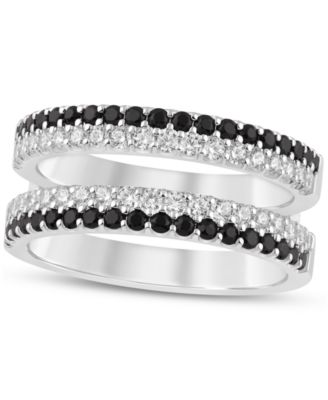 Macy's - Black & White Diamond Guard Ring (1 ct. t.w.) in 14k White Gold