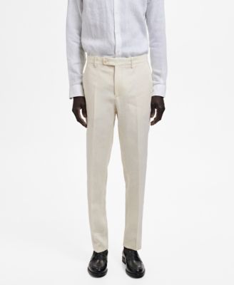 MANGO - Men's 100% Linen Slim Fit Suit Pants