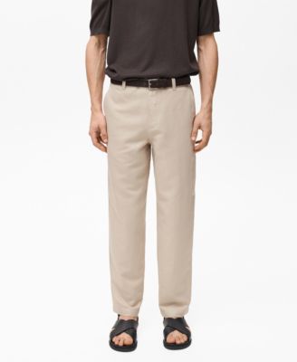 MANGO - Men's Regular-Fit Linen Trousers