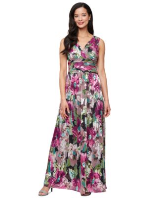 SL Fashions - Petite Foil Printed Surplice Dress