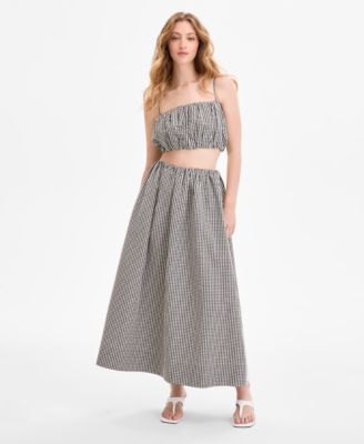 French Connection - Women's Pull-On Gingham Midi Skirt