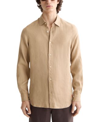 SCOTCH & SODA - Men's Long Sleeve Linen Button-Front Shirt