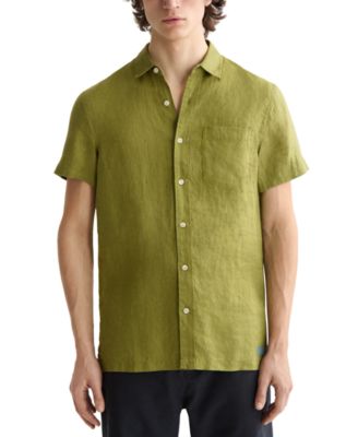 SCOTCH & SODA - Men's Relaxed Fit Short Sleeve Linen Button-Front Shirt