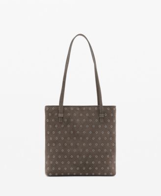 MANGO - Women's Die-Cut Leather Shopper Bag