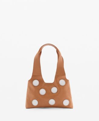 MANGO - Women's Mirror Details Leather Shoulder Bag