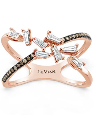 Le Vian - Vanilla Diamond & Chocolate X Motif Statement Ring (3/8 ct. t.w.) in 14k Rose Gold
