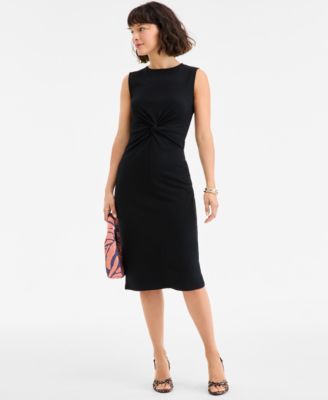 On 34th - Women's Knot-Front Knit Midi Dress