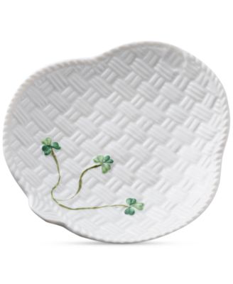 Belleek Pottery - Shamrock Canape Plates, Set of 2