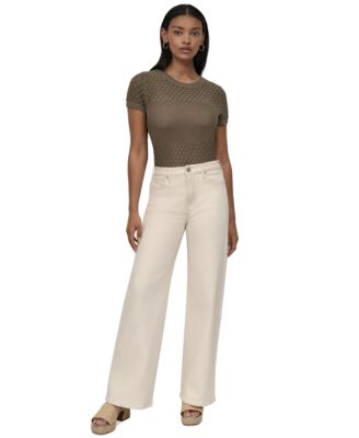 DKNY Jeans - Women's High-Rise Tailored Wide-Leg Jeans
