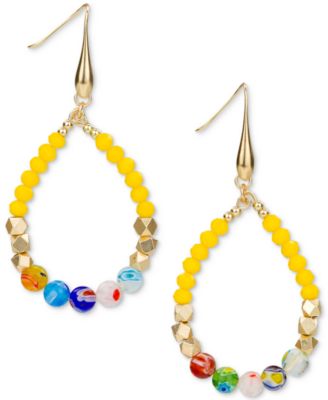 Patricia Nash - Gold-Tone Mixed Bead Tear-Shape Drop Earrings