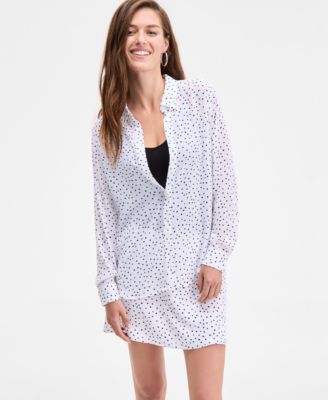 On 34th - Women's Pebble Scattered Button-Front Shirt