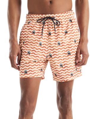 Nautica - Men's Classic-Fit Active Stretch Quick-Dry Printed 6" Swim Trunks