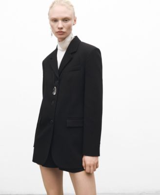 MANGO - Women's Straight Button Suit Blazer