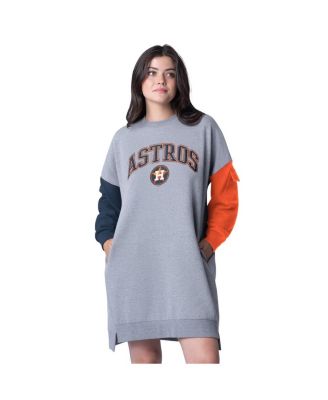 G-III 4Her by Carl Banks - Women's Heather Gray Houston Astros Free Ball Long Sleeve Sneaker Dress