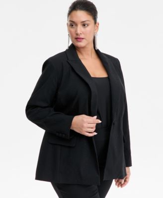 I.N.C. International Concepts - Plus Size Embellished Peak-Lapel Blazer