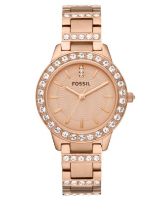 Fossil - Women's Jesse Rose Gold-Tone Stainless Steel Bracelet Watch 34mm ES3020