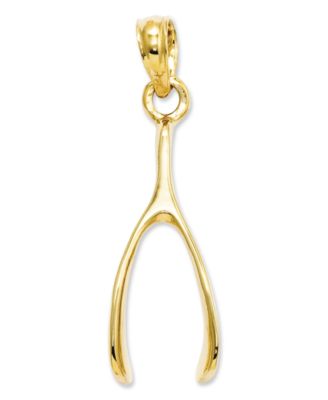 Macy's - 14k Gold Charm, Wishbone Charm