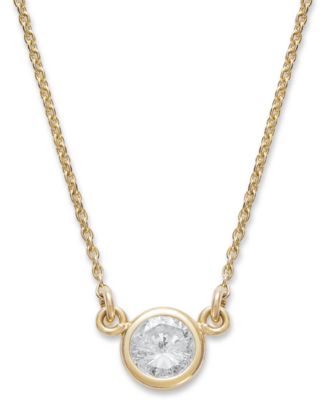 Macy's - Bezel-Set Diamond Pendant Necklace in 14k Gold (1/5 ct. t.w.)