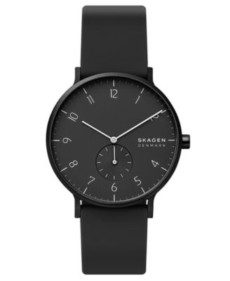 Skagen - Unisex Aaren Aluminum Silicone Strap Watch 41mm  Created for Macy's